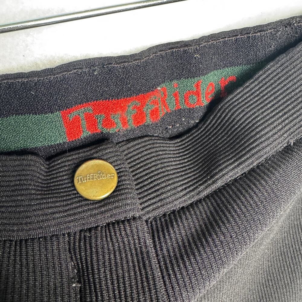 Vintage Y2K TuffRider Black Ribbed Stretch Equestrian Riding Breeches Size S